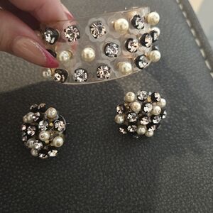 Acrylic Pearl and Crystal Jewelry Set